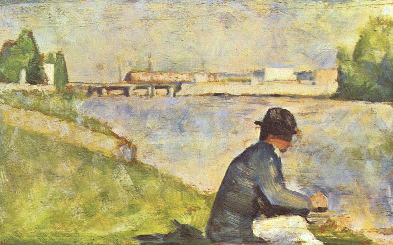 Georges Seurat Sitzender Mann France oil painting art